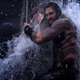 Aquaman, comfortable. Jason Momoa, probably cold.